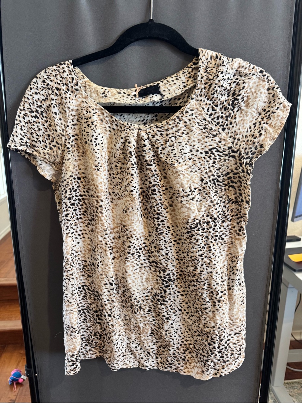 Women’s Short Sleeve Animal Print Blouse